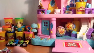 Play Doh Peppa Pig Masha and the bear Surprise eggs Mickey Mouse toys for Kids!