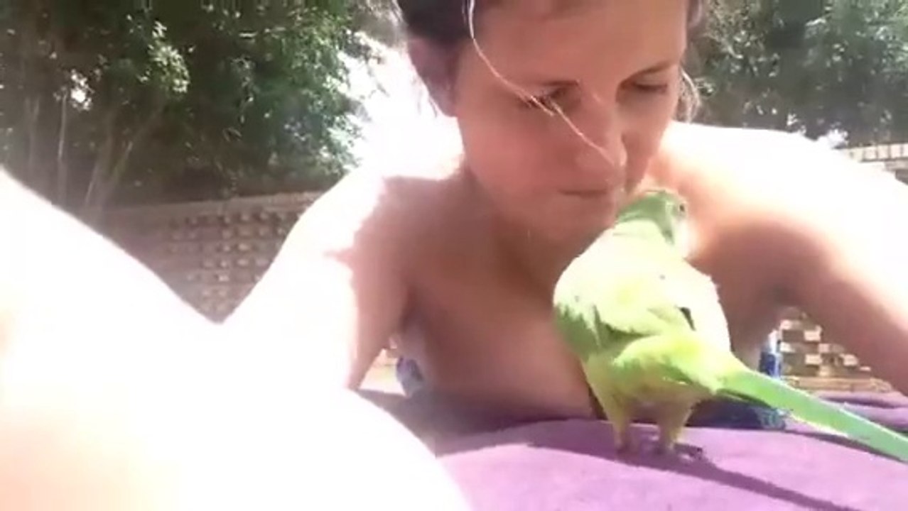 Charlie and mom sunbathing