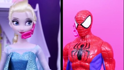 Elsa & Anna Frozen Ice Skating with Spiderman Disney Store Princess Dolls Merida Frozen Dolls Video