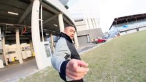 Auckland Security guard at Eden Park attacks skaters and breaks board.