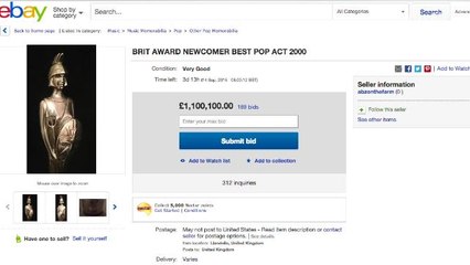 Ex-boy band member Abz Love auctions off Brit Award on eBay