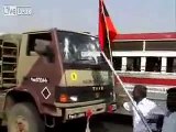 Liberation Activists attack Indian military vehicles Indian army runs away leaving weapons on road