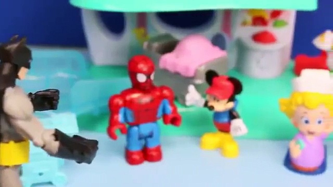 Bubble Guppies Surprise Eggs Opened by Batman and Peppa Pig with Duplo Lego Spiderman
