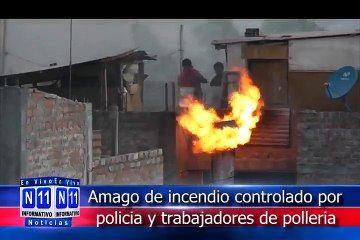 amago de incendio en polleria controlado por trabajadores y policia