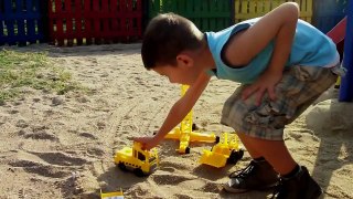 Construction Trucks For Children Toddlers   Kids at the Playground Part 1 of 6