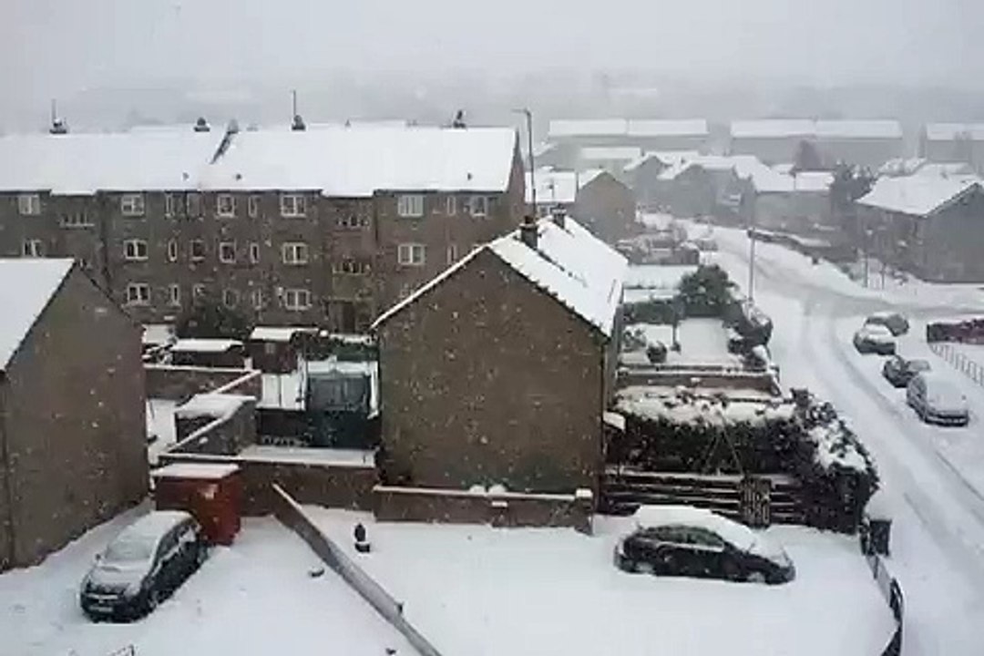 The snow is falling in Dundee, Scotland