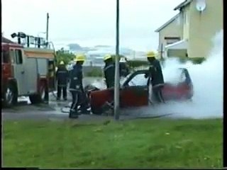 Burning Car Robin Reliant