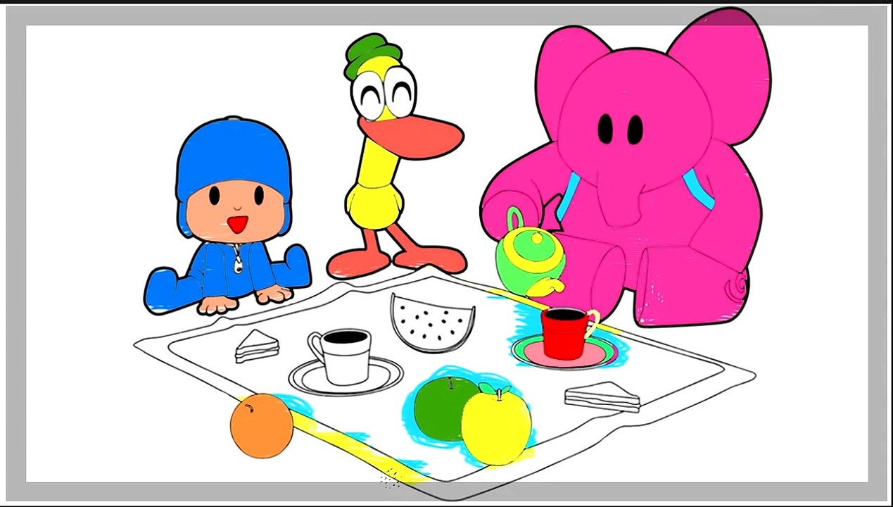 To paint a painting for Pocoyo Children 's Pinimar