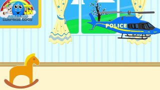 Learn Colors & Vehicles  Police Helicopter ★ Coloring Book ★ Teach Colours for Kids Baby Toddler