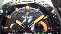 Swiss replica watches replica Hublot Big Bang King Power F1 India SS Black Dial Leather Strap A7750