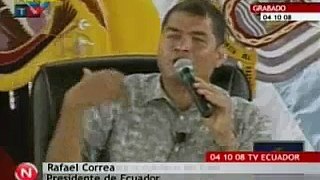 Presidente Correa tilda de grosero e insolente a Uribe