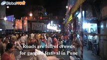 ganpati crowds in Pune Ganesh festival