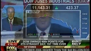 8/11/2011 - Peter Schiff On Freedom Watch- DOW Swings 400+ Points 4th-Straight Day; 1st Time Ever