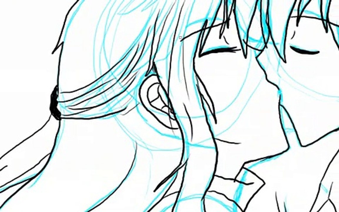 How I draw anime kiss