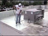 Pressure Washing a Flat Roof