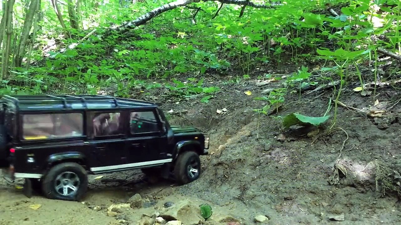 RC 4x4 off-road adventures Land Rover defender 110, defender 130, TLC80, scale trailers