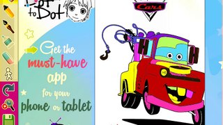 How to color Disney Pixar cars , Lightning mcqueen, Tow Mater, Fin Mcmissile,by Msdisneyre