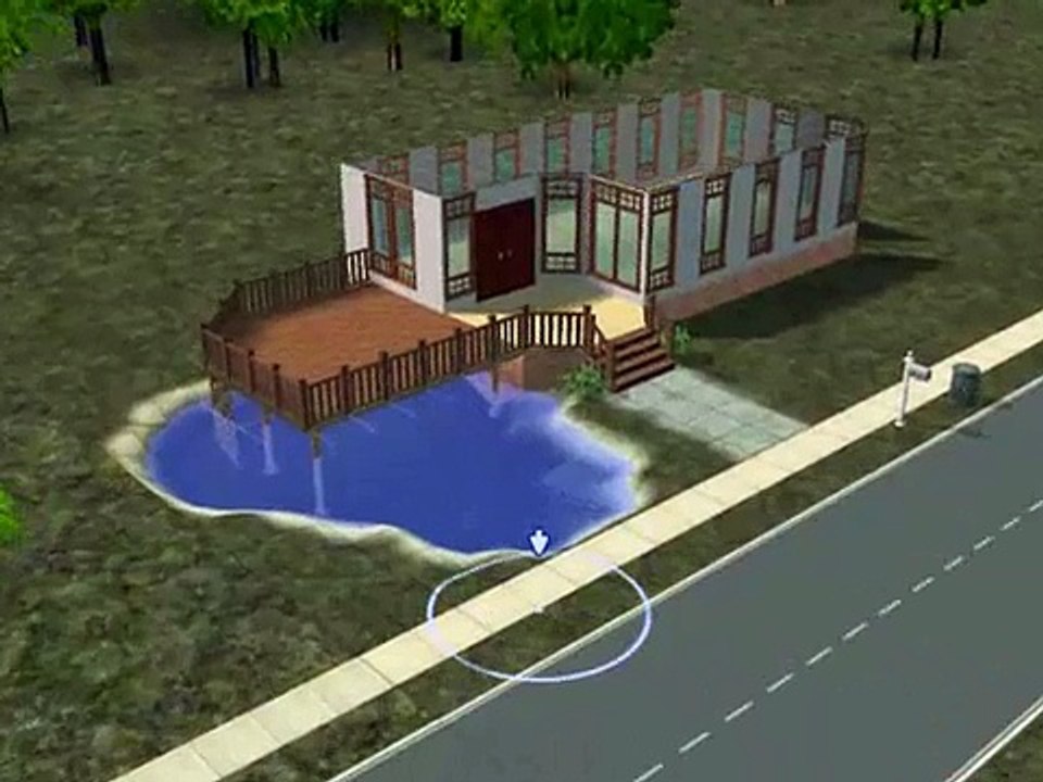 Sims 2 - Making a house with a pond