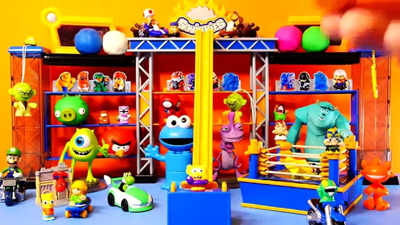 20 Surprise Eggs Play Doh Cookie Monster Cars Spiderman Spongebob Angry Birds Lego Disney