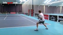 Tennis Drills - Serve Beginner_Video Technique Serve Forehand Backhand Return Top Spin Slice