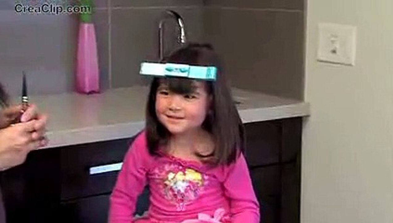 How to cut Kids hair- Straight bangs and layers for Children