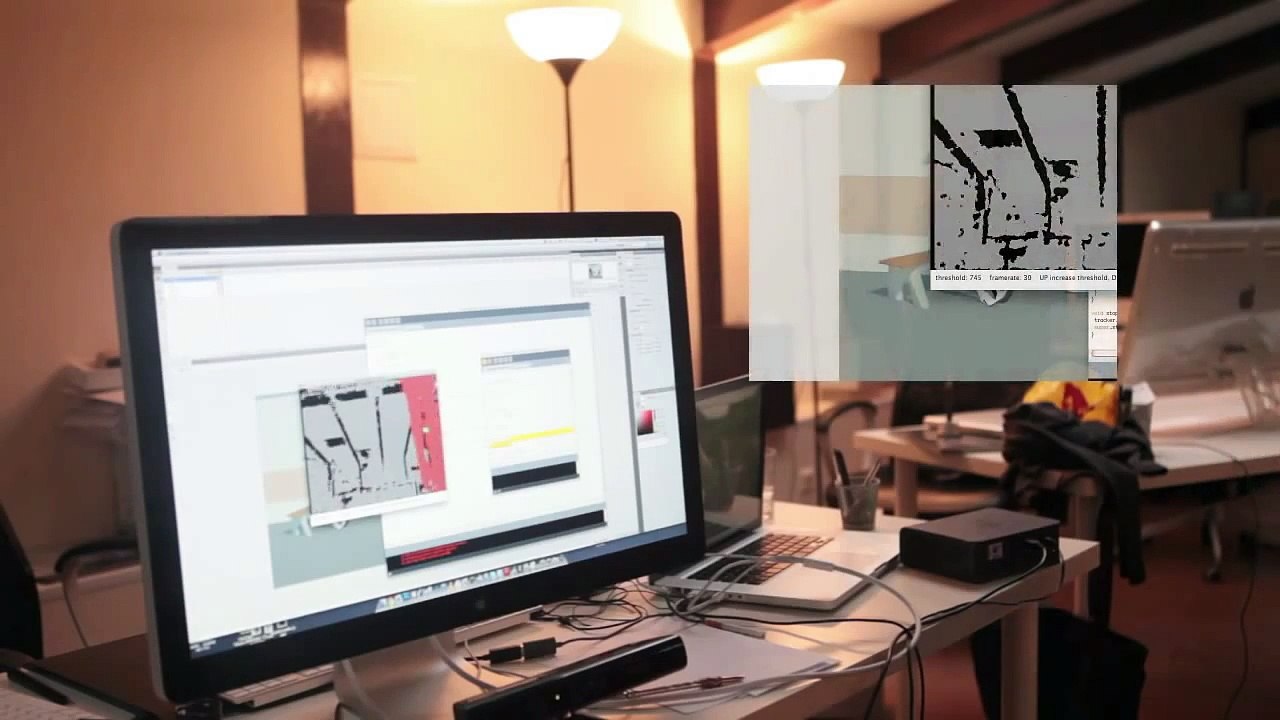 Concept for interactive shopping window (Microsoft Kinect + Flash)