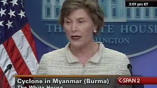 Laura Bush Speaks About Myanmar Cyclone