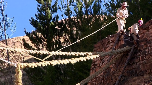 Peruvia Bridge is made of Grass and re-made every year!