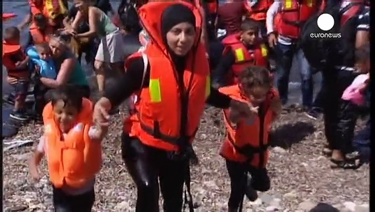 Dinghies packed with migrants continue to arrive on Lesbos