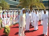 منصور بن زايد يرفع علم الدولة امام جامعة الامارات في العين