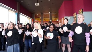World Record #BaconDance - 161 people do the bacon sizzle