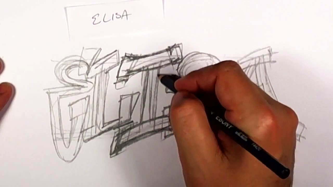 How to Draw Graffiti Letters #1 Elisa -  50 Names Promotion