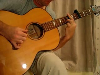 Linus and Lucy on acoustic guitar