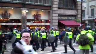 London protest. March 26th. Police move in.