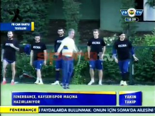 Fenerbahçeli futbolcular antrenmanda "Soma" tişörtleri" ile çıktı!