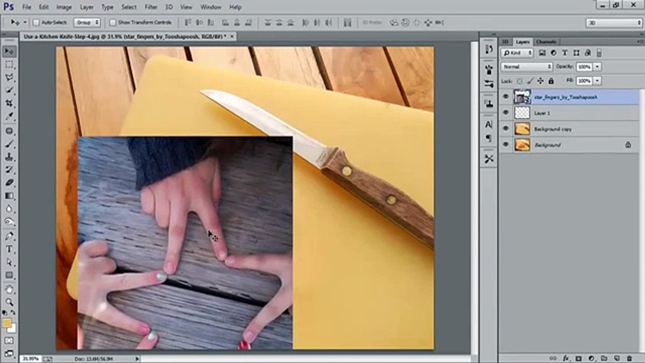 Photo Manipulation _ Photoshop Tutorial _ Finger cut