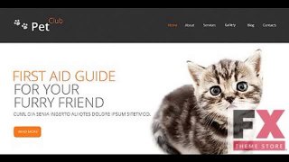 Preview White and Black Animals and Pets Drupal Template b