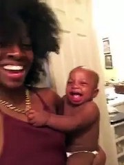 Baby laughing when mom sneezes! So cute!