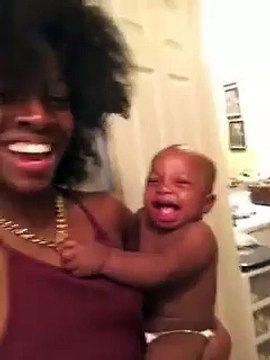 Baby laughing when mom sneezes! So cute!