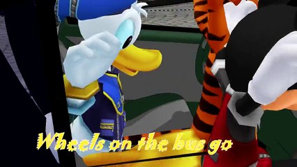 Nursery Rhyme Dance - Mickey Mouse, Donald Duck, Tigger In Wheels On the Bus !!
