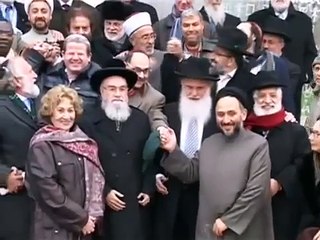 3rd world congress of Imams and Rabbis for Peace - Paris, wall of Peace - 2008 - rushes