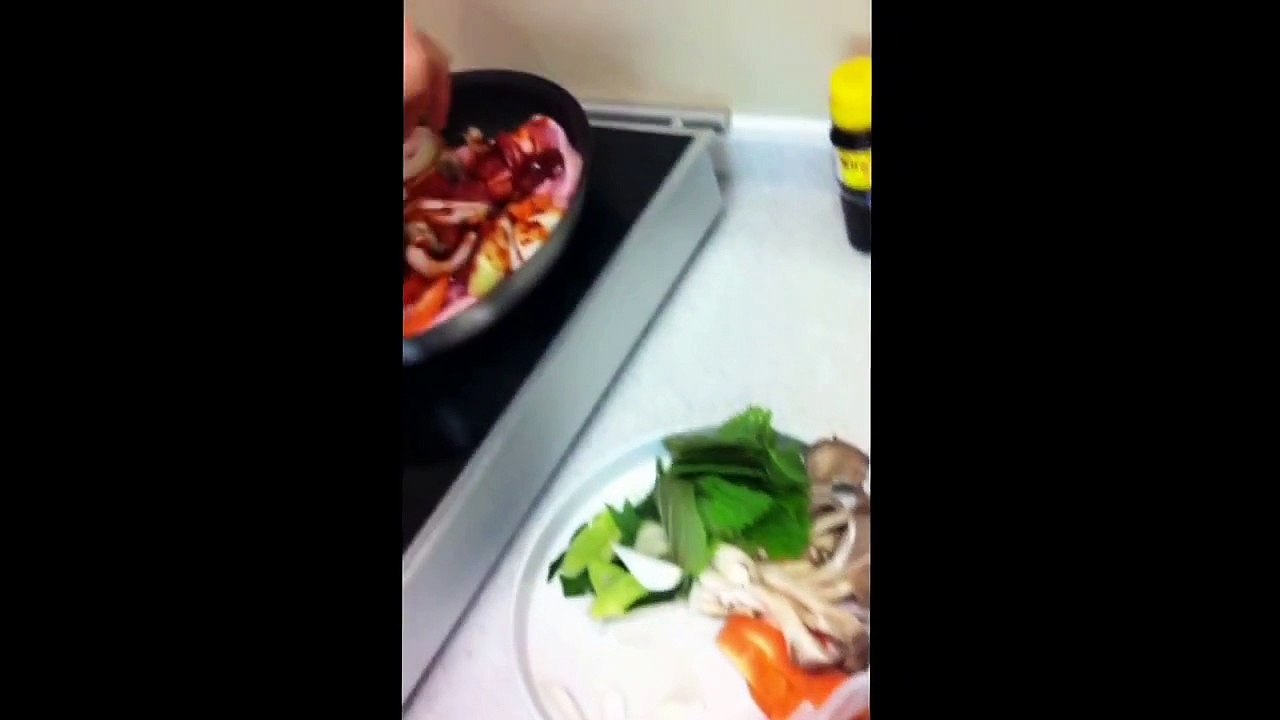 Korean food  --  stir-fried spicy pork