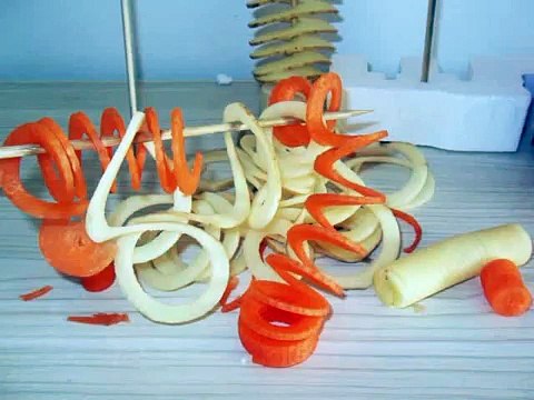 528-7-2 How to cut a spiral potato curly fries chips cutter chip on a stick