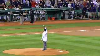 Pedro Throws Out First Pitch, Opening Night at Fenway Park 2010