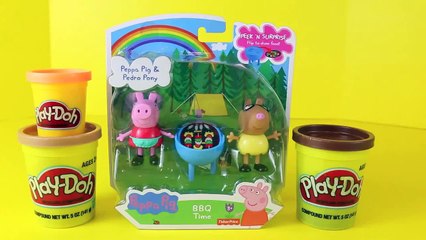 Peppa Pig BBQ Time Play Doh Hamburgers Pedro Pony and Peppa Pig Peek N Surprise Dough Cheeseburgers