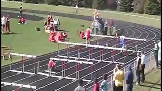 People falling over hurdles