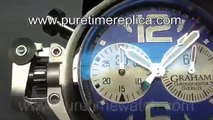 Swiss replica watches replica Graham Chronofighter Oversize Ranger Blue Dial on Black Rubber Strap A