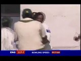 fast bowler Shoaib Akhtars toe breaking yorker to Ashley Giles