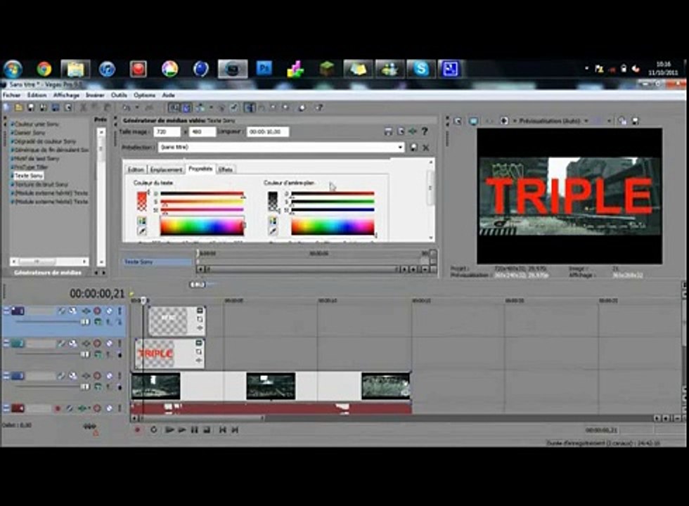 Tutoriel Ajouter du texte et effet de zoom - Sony Vegas Pro 9 By Guuuyz ♥