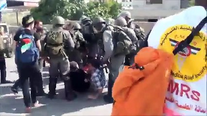 Zionist (israeli) security forces attack female protesters Part 1